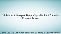25 Fender & Bumper Shield Clips GM Ford Chrysler Review