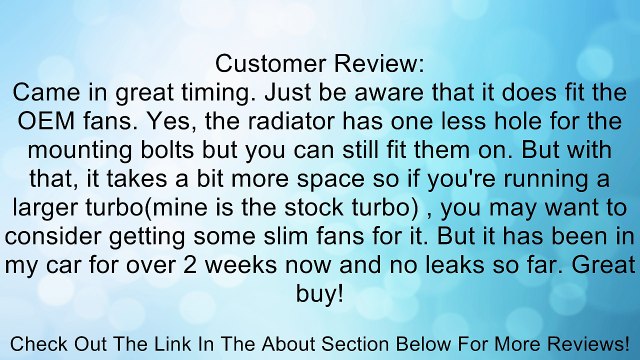 Godspeed Mitsubishi Eclipse (Talon) Gsx Gs-t Tsi Turbo 1995 1996 1997 1998 1999 Radiator Full Aluminum Racing Style Review