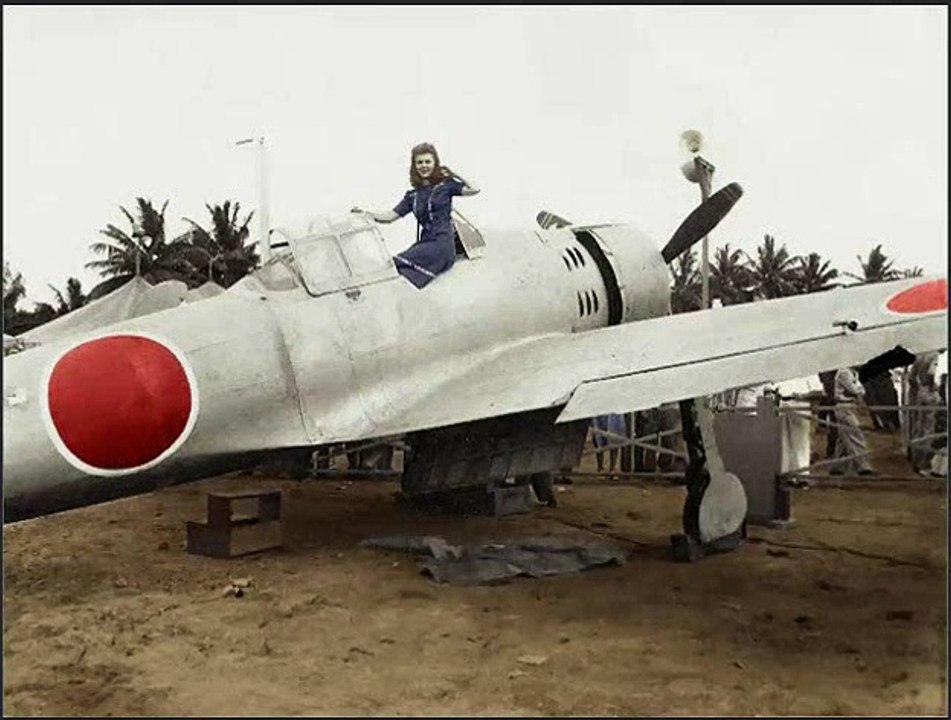 Colorisation of a photograph of a US captured Mitsubishi Zero (circa 1943)