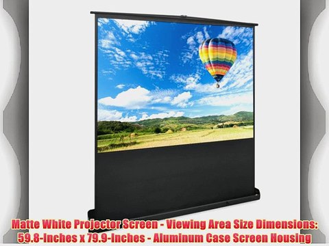 Pyle PRJSF1009 100-Inch Floor Standing Portable Easy Roll-Up Pull-Out Projection Screen Matte