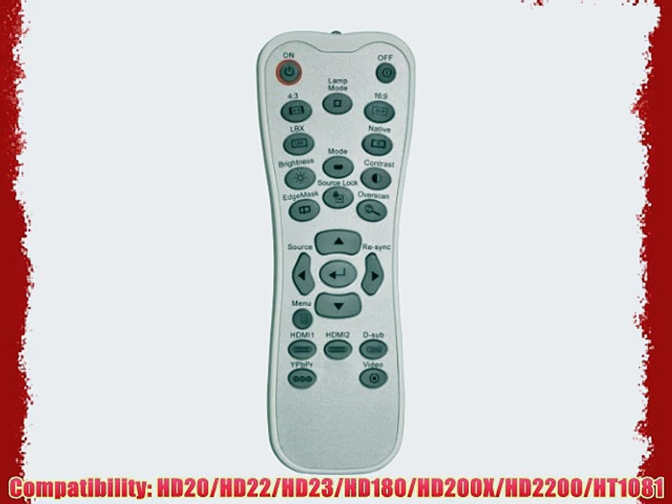 Optoma BR-3042B Backlit Remote Control