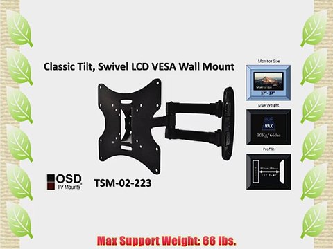 OSD Audio TSM-02-223 Full Motion Tilt and Swivel Wall Mount for 17-inch to 37-inch LCD TV