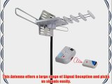 Outdoor TV Antenna Amplified for Digital HDTV with UHF VHF FM Rotor