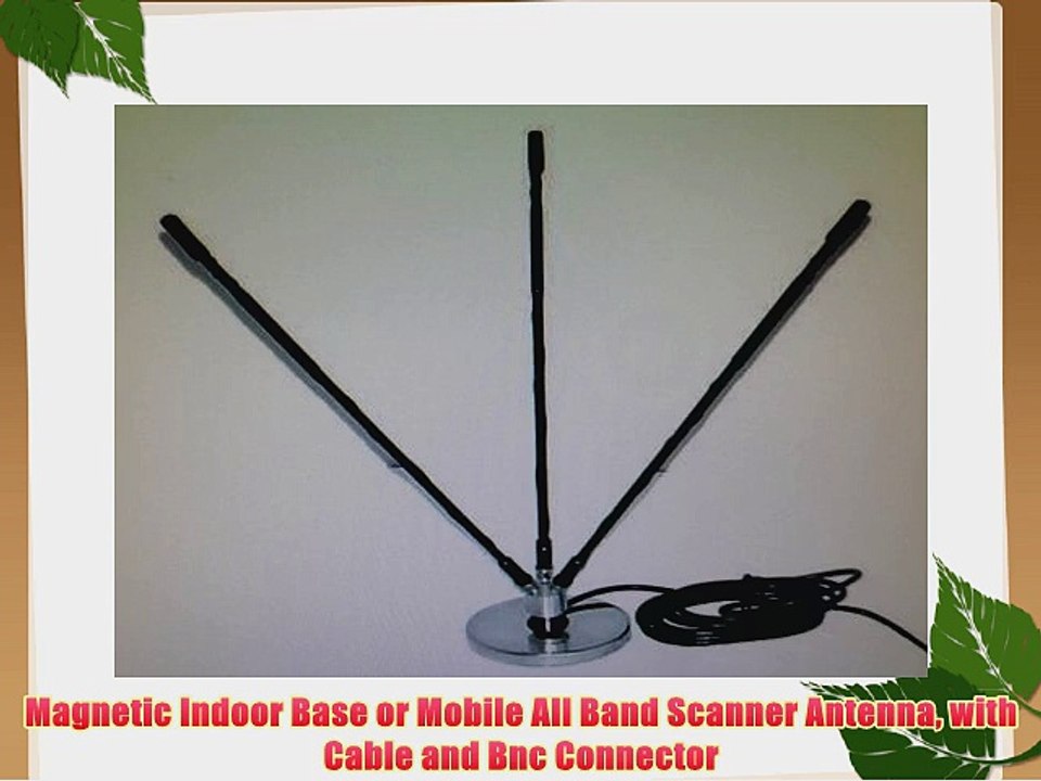Magnetic Indoor Base or Mobile All Band Scanner Antenna with Cable and Bnc Connector
