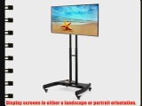 Displays2go EMSTN2BECO 32-Inch and 60-Inch Adjustable TV Cart Black