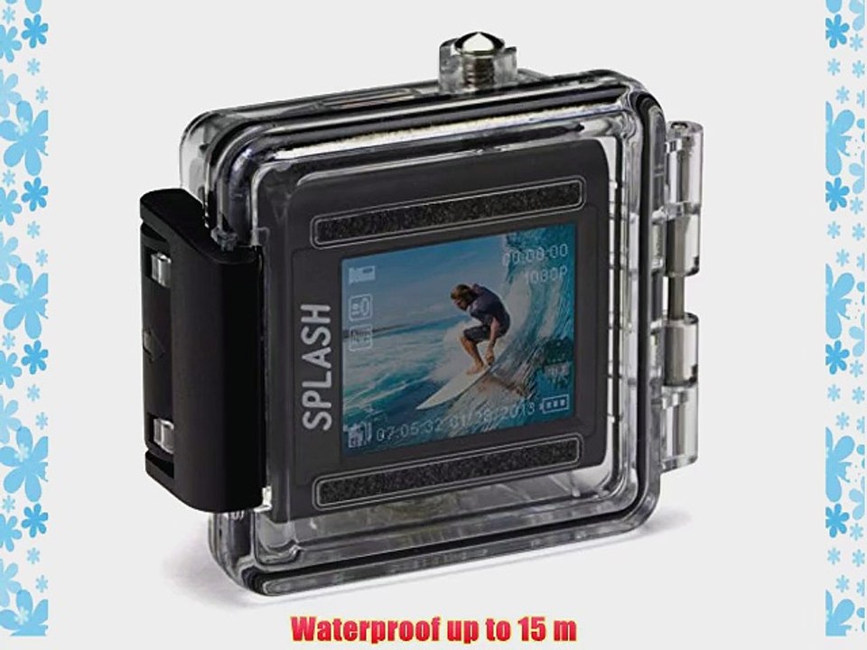 Kitvision KVSPLASHBK Splash Waterproof Full HD 1080p Action Camera with Mounting Accessories