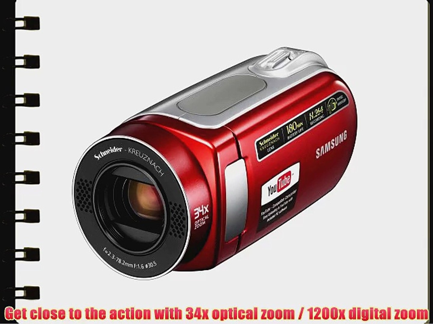 Samsung SC-MX20 Flash Memory Camcorder w/34x Optical Zoom (Red) - video  Dailymotion