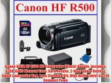 Canon VIXIA HF R500 HD Camcorder (Black) Bundle includes: 32GB SDHC Memory Card Card Reader