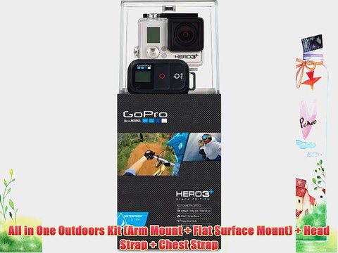GoPro HERO3 Black Edition Camera Kit All in One Outdoors Kit (Arm Mount Flat Surface Mount).
