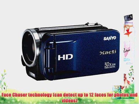 Sanyo VPC-TH1 HD Compact Flash Memory Camcorder w/ 30x Optical Zoom (Blue)