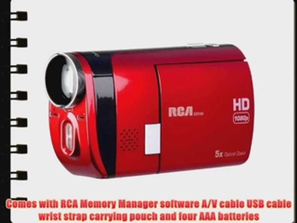 RCA EZ5100RDR High Definition Digital Camcorder with 4x Optical Zoom and 4-Inch LCD Screen
