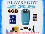 Kodak PlaySport (Zx5) HD Waterproof Pocket Video Camera - Aqua (2nd Generation) 4GB Accessory