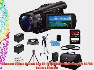 Sony FDRAX100/B FDR-AX100 FDRAX100 AX100 4K Video Camera w/ 3.5-Inch LCD (Black) Bundle w/