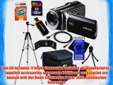 Samsung HMX-F90 Black Camcorder with 2.7 LCD Screen and HD Video Recording   10pc Bundle 32GB