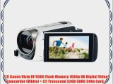 Canon Vixia HF R500 1080p HD Digital Video Camcorder (White) with 32GB Card   Battery