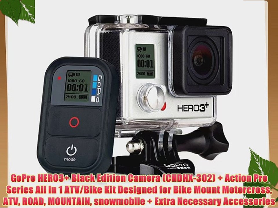 GoPro HERO3  Black Edition Camera (CHDHX-302)   Action Pro Series All In 1 ATV/Bike Kit Designed