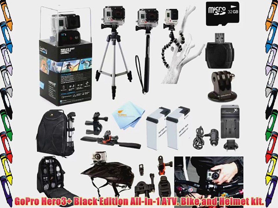 GoPro Hero3  Black Edition ATV/Bike/Helmet Kit: Kit Includes Pro Series All In 1 ATV/Bike Kit