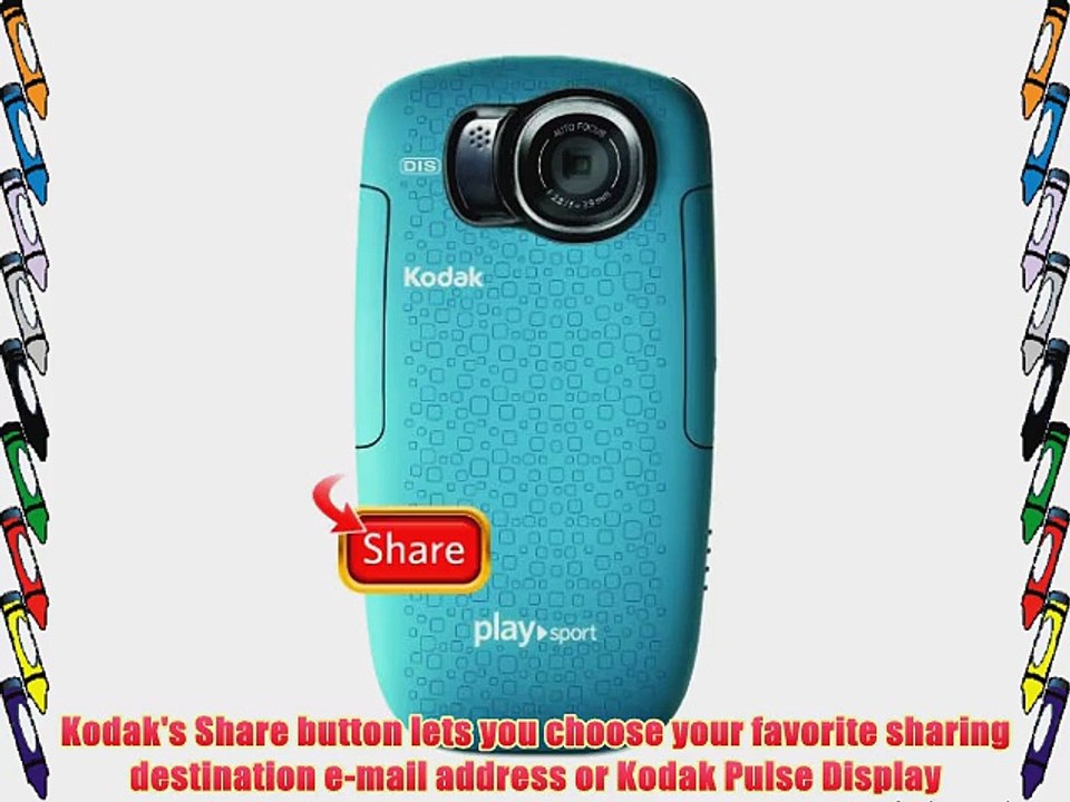 Kodak PlaySport (Zx5) HD Waterproof Pocket Video Camera - Aqua (2nd Generation)