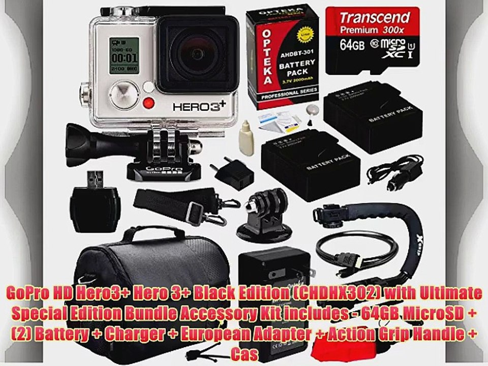 GoPro HD Hero3  Hero 3  Black Edition (CHDHX302) with Ultimate Special Edition Bundle Accessory