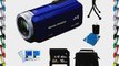 JVC GZ-R10A Quad Proof Blue 2.5 MP HD Camcorder and 16GB Card Bundle - Includes Camcorder 16GB