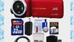 JVC Everio GZ-R10 Quad Proof Full HD Digital Video Camera Camcorder (Red) with 32GB Card
