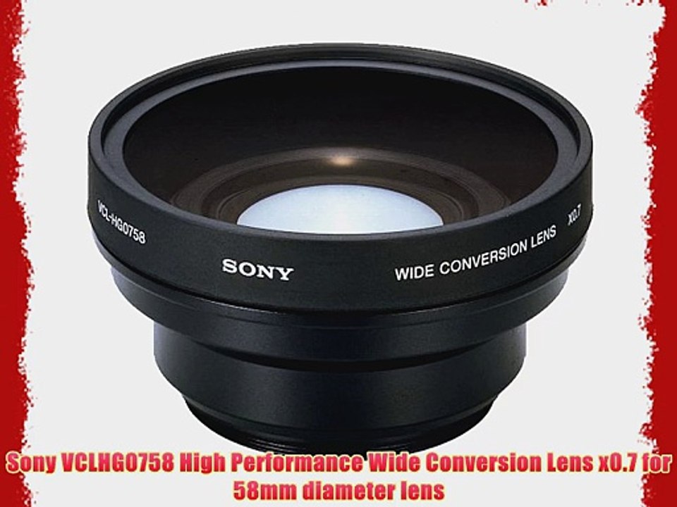 Sony VCLHG0758 High Performance Wide Conversion Lens x0.7 for 58mm diameter lens