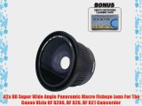 .42x HD Super Wide Angle Panoramic Macro Fisheye Lens For The Canon Vixia HF R200 HF R20 HF