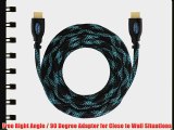 Twisted Veins (100 ft) High Speed HDMI Cable   Right Angle Adapter and Velcro Cable Ties (Latest