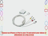 IOGEAR GIPODAVC6 Composite AV Cable with Charger and Sync for iPhone/iPod (White)