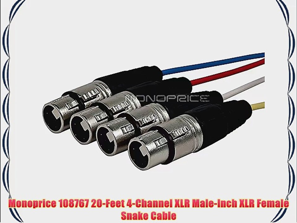 Monoprice 108767 20-Feet 4-Channel XLR Male-Inch XLR Female Snake Cable