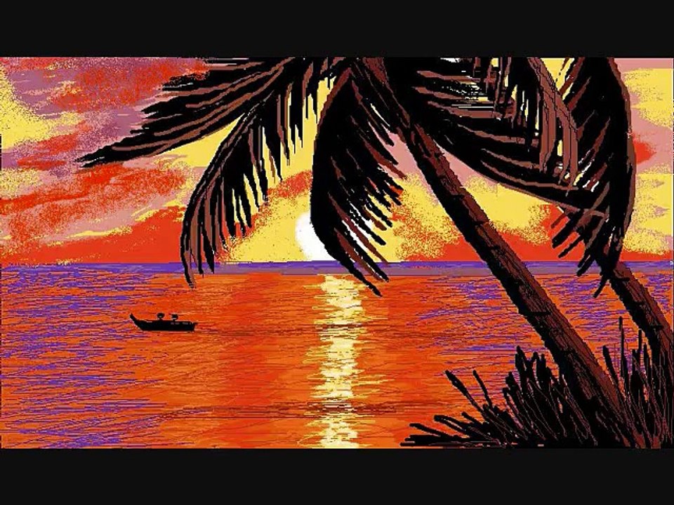 How to draw sunset in MS Paint