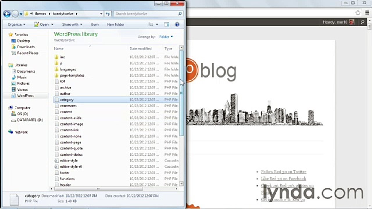WordPress 3 Building Child Themes lecture 20 index