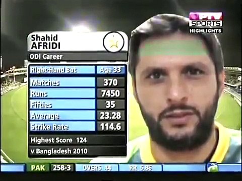 Shahid Afridi Match Winning 34 Runs on Just 12 balls Against Sri Lanka - 1st ODI - 18 Dec 2013