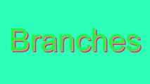 How to Pronounce Branches