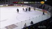 Hockey player scores one of the most creative breakaway lob goals imaginable.