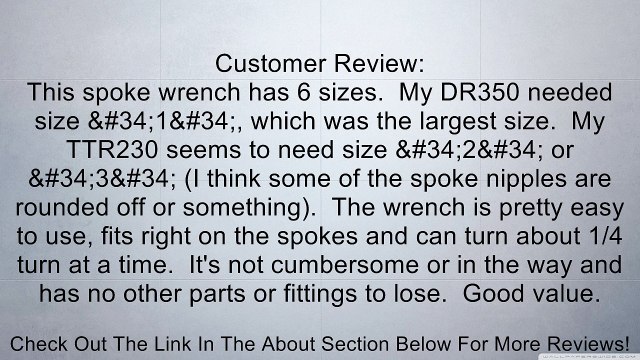 Motorcycle Spoke Wrench Key Universal 6-1 Six In One Tool MX Review