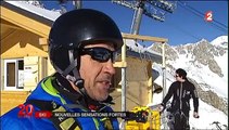 Incroyable : Le ski saut à l'élastique ! Ski Bungee Ride à Tignes