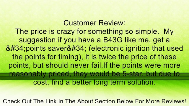Cummins 1601183 Onan Ignition Points Review