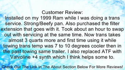 Derale 14210 Transmission Cooling Pan for Dodge A518 (46RH, 46RE) / A618 (47RH, 47RE, 48RE) Review