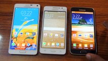Samsung Galaxy Note 4 vs Samsung Galaxy Grand Prime vs Samsung Galaxy S5 Display Comparison HD