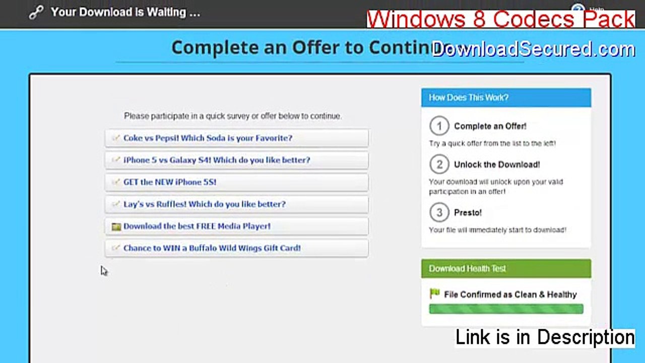 Windows 8 Codecs Pack Full Download - Risk Free Download