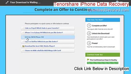 Tenorshare iPhone Data Recovery (iPhone 5, 5s, 5c) Download Free - Legit Download (2015)