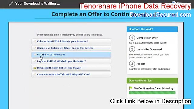 Tenorshare iPhone Data Recovery (iPhone 5, 5s, 5c) Download Free - Legit Download (2015)