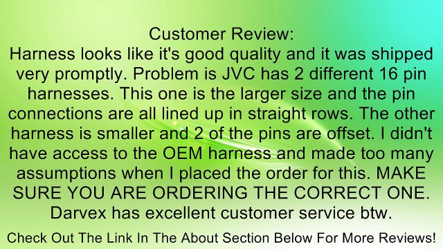 Best Kits JVC 16 Pin Original Head Unit Radio Wiring Harness Review