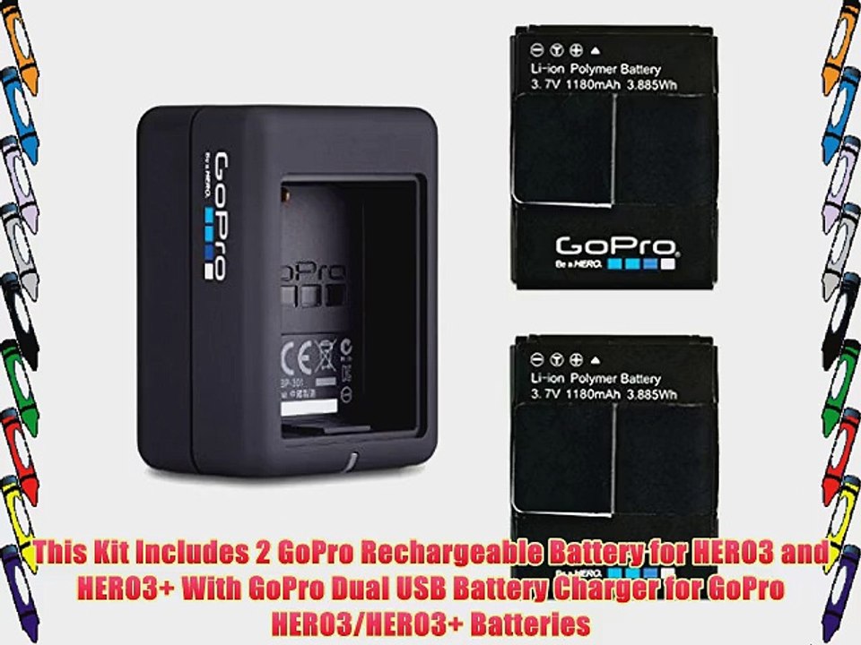 GoPro 2 Genuine original Rechargeable Battery Pack and GoPro Dual Battery Charger for GoPro