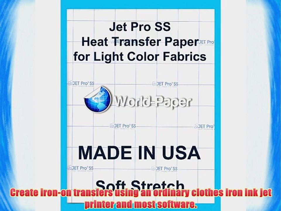 JET-PRO?SS JETPRO SOFSTRETCH HEAT TRANSFER PAPER 11 x 17 CUSTOM PACK 100 SHEETS