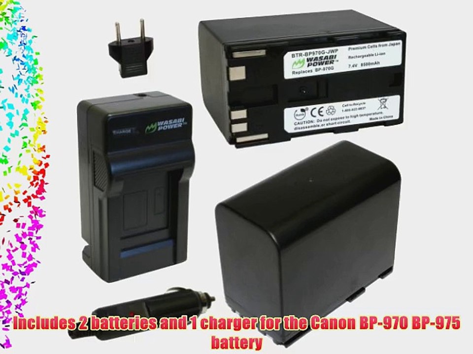Wasabi Power Battery (2-Pack) and Charger for Canon BP-970G BP-975 and Canon EOS C100 EOS C300