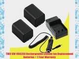 Panasonic HDC-TM700 Digital Camcorder TWO VW-VBG260 Batteries and Wall Charger with Car Charger