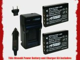 Wasabi Power Battery (2-Pack) and Charger for Sanyo DB-L50 DB-L50AU and Sanyo VPC-FH1 VPC-FH1A