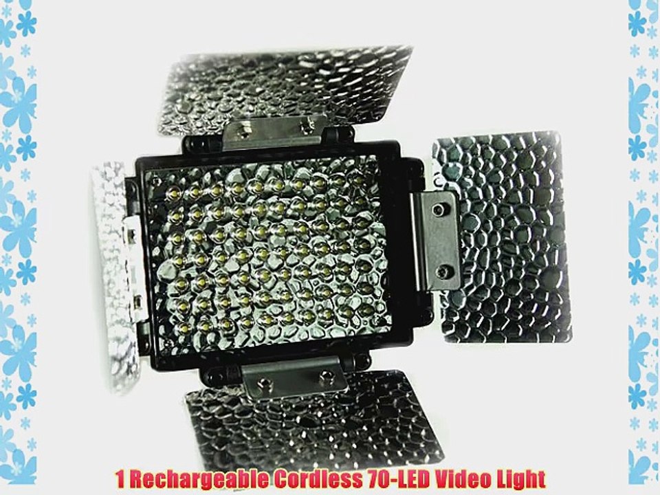 ePhoto 70 LED Rechargeable Battery Ultra Bright Camera Video DV Camcorder Light Lighting Hotshoe
